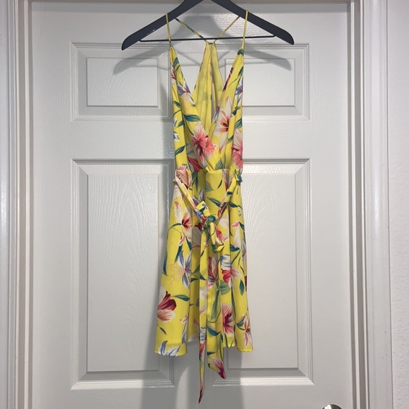Lush Yellow Floral Mini Dress - Picture 4 of 7